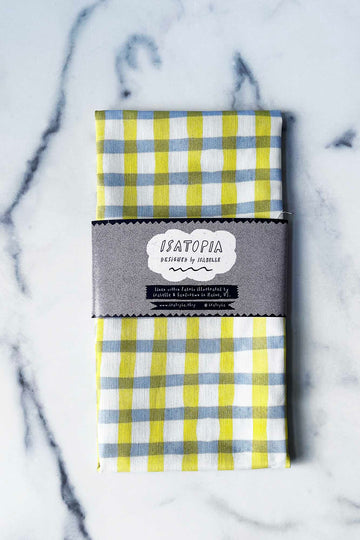 Isatopia Picnic Tea Towel - Yellow & Blue