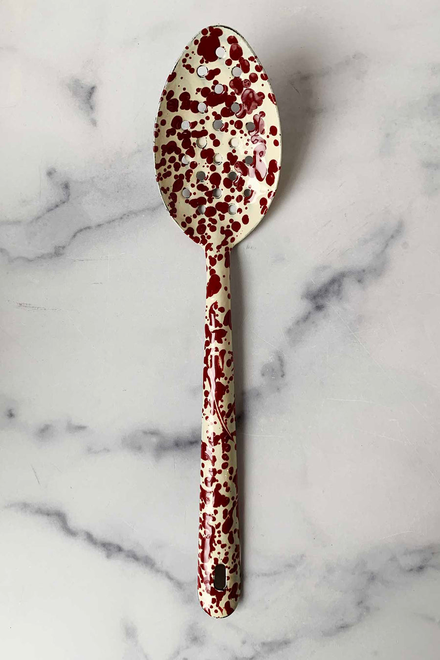 Crow Canyon Home Burgundy Splatter Slotted Spoon